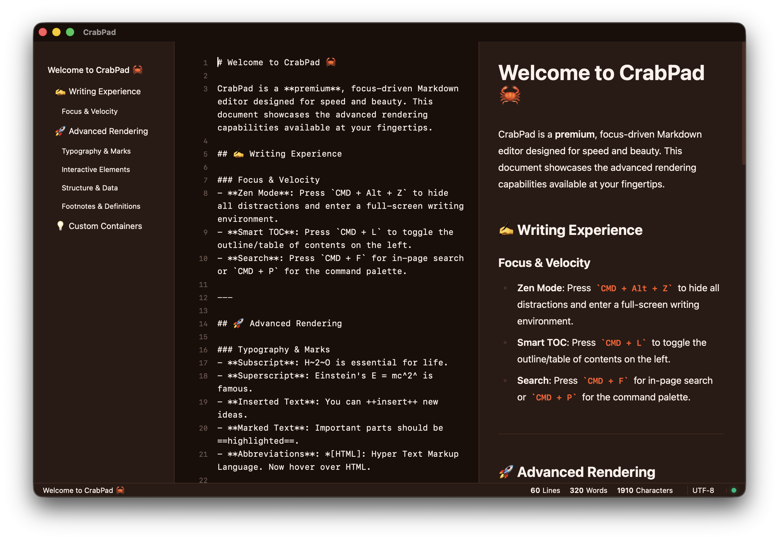 CrabPad App Interface